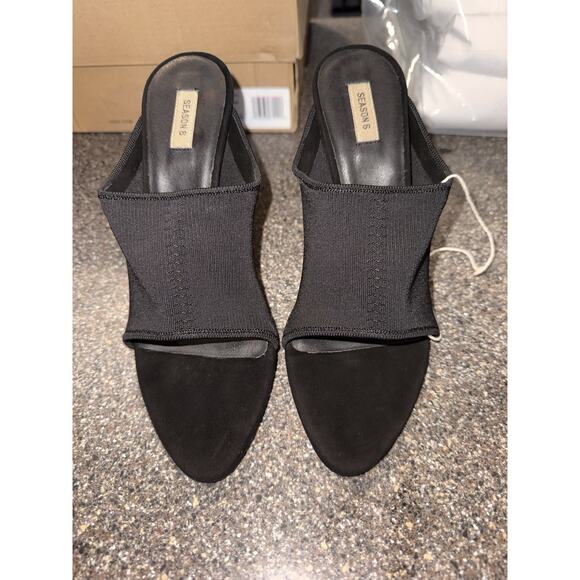 Yeezy Season 6 Black Knit Mule 110MM Heel Size 37 NIB - Picture 1 of 4